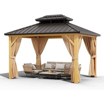 10 X 12 FT Heavy Duty Outdoor Galvanised Steel Hardtop Gazebo - 10 X 12 FT