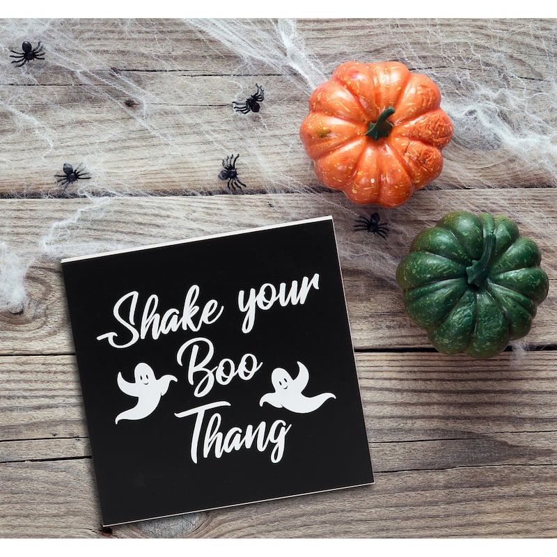 Shake Your Boo Thang Ghost Block Halloween Shelf Sitter Centerpiece