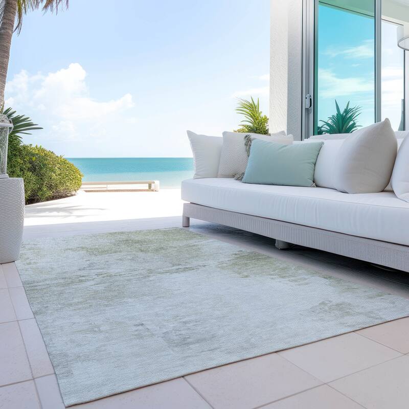 Machine Washable Indoor/ Outdoor Chantille Abstract Ombre Rug