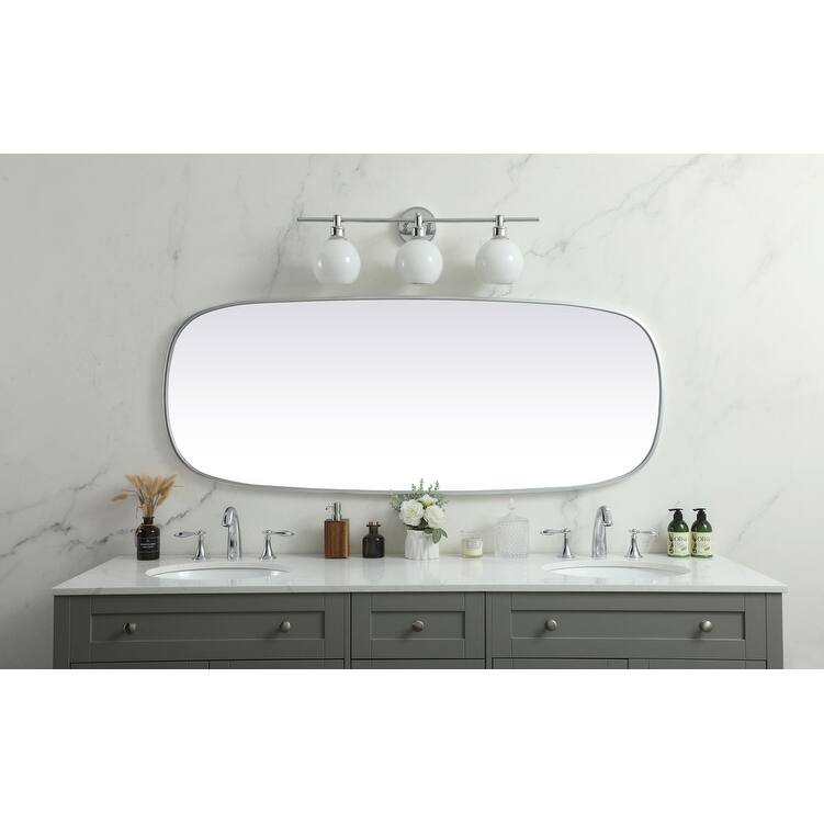 Indigo Home Metal Frame Oval Mirror 24x60 Inch
