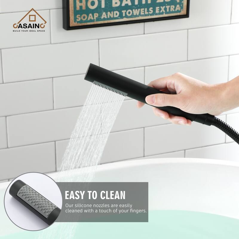 CASAINC Freestanding Single-Handle Bathtub Faucet with Hand Shower