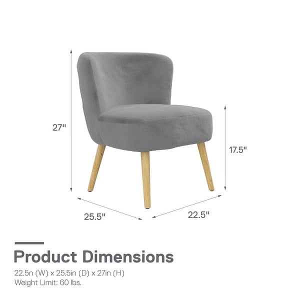 dimension image slide 3 of 4, Avenue Greene Eden Boucle Kids Accent Chair with Natural Legs