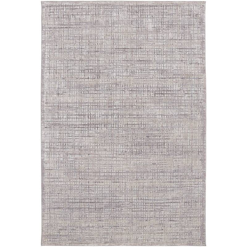 Inger Modern Crosshatch Gray/Beige Area Rug - 5' x 8'