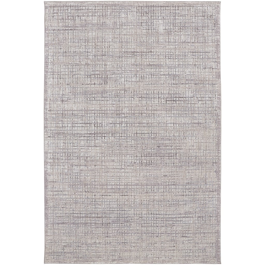 Inger Modern Crosshatch Gray/Beige Area Rug