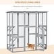 preview thumbnail 15 of 25, PawHut Large Wooden Outdoor Cat House Catio Enclosure, Kitten Cage with Weather Protection, Cat Patio with 6 Platforms - 71"L