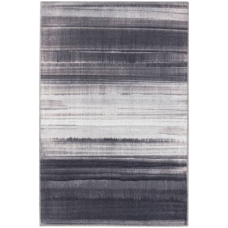 Calvin Klein Launder Indoor Abstract Area Rug - 3' 11" x 5' 11" - Black/Ivory - Rectangle