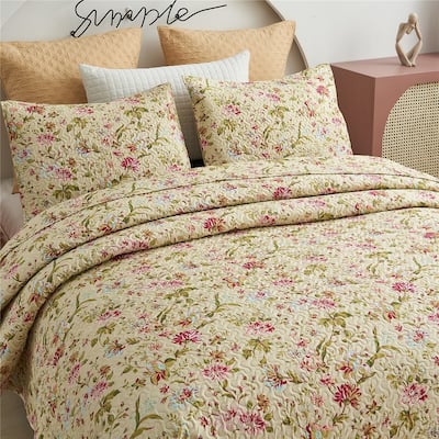 3-piece Printed Reversible Bedding Quilt Set