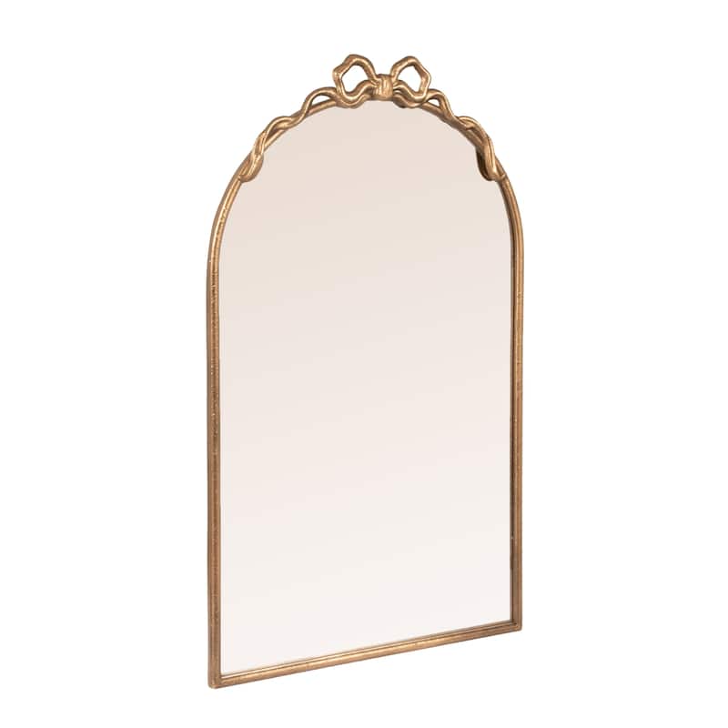 Iron Mirror with Decorative Bow - Gold