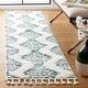 preview thumbnail 95 of 104, SAFAVIEH Moroccan Tassel Shag Iulieana Boho Tribal 2-inch Thick Rug 8' Runner - Green/Ivory