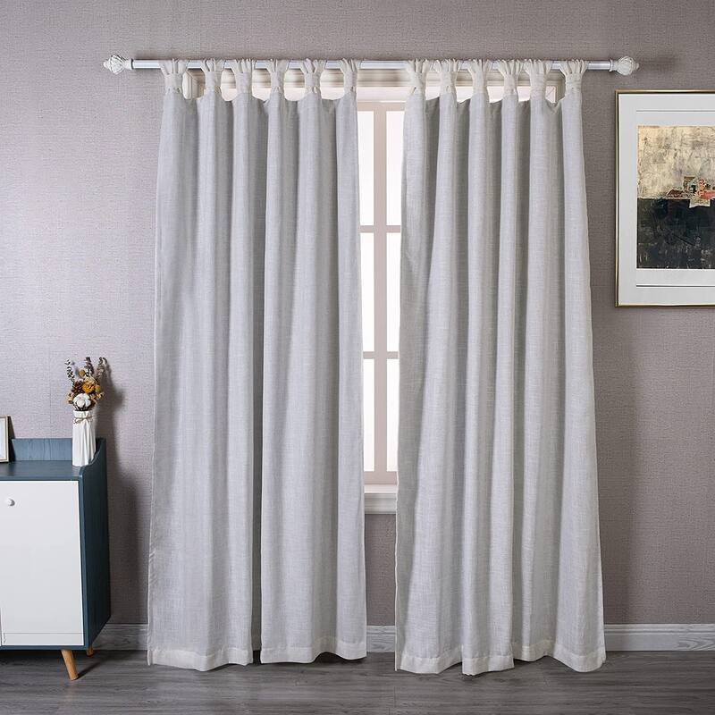 DriftAway Twist Tab Linen Textured Lined Blackout Solid Curtains 2 Panels