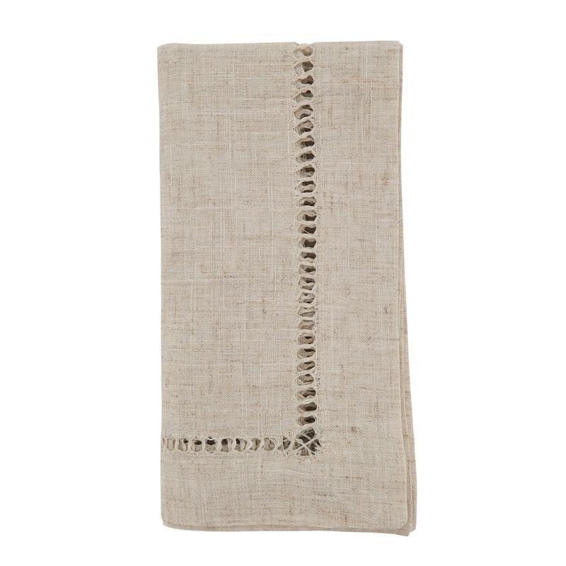 Decorative Napkins (Set of 12) - Stitched Border Detail for Dining and Entertaining