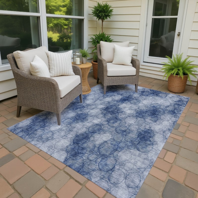 Machine Washable Indoor/ Outdoor Modern Aby Chantille Rug - Navy - 2'6" x 3'10"
