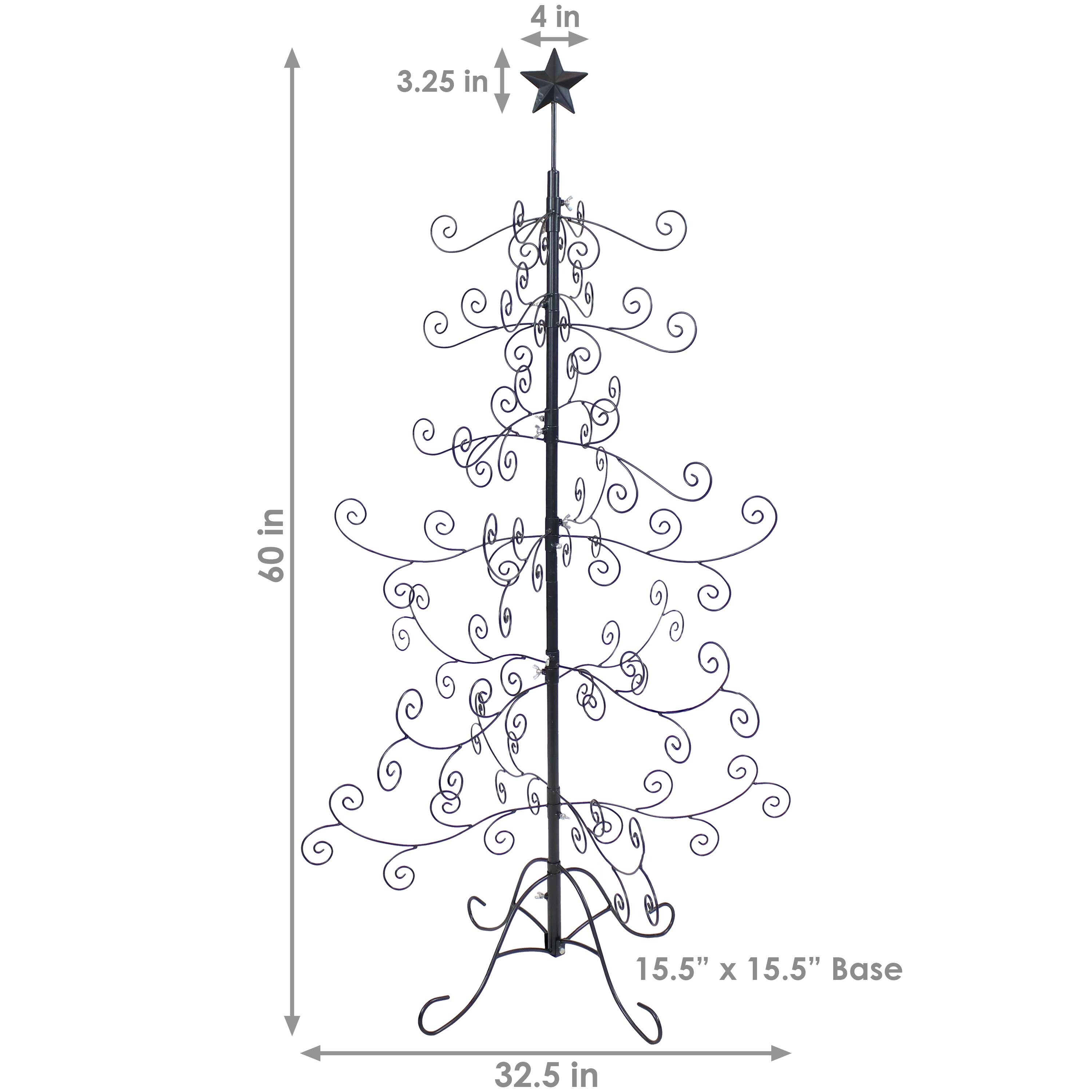 Sunnydaze Noelle Black Metal Christmas Ornament Tree - 60 Sunnydaze Noelle Black Metal Christmas Ornament Tree - 60