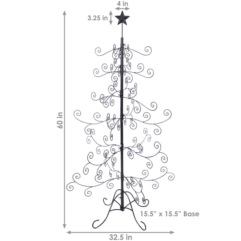 Sunnydaze Noelle Metal Christmas Ornament Tree - 60 Inch