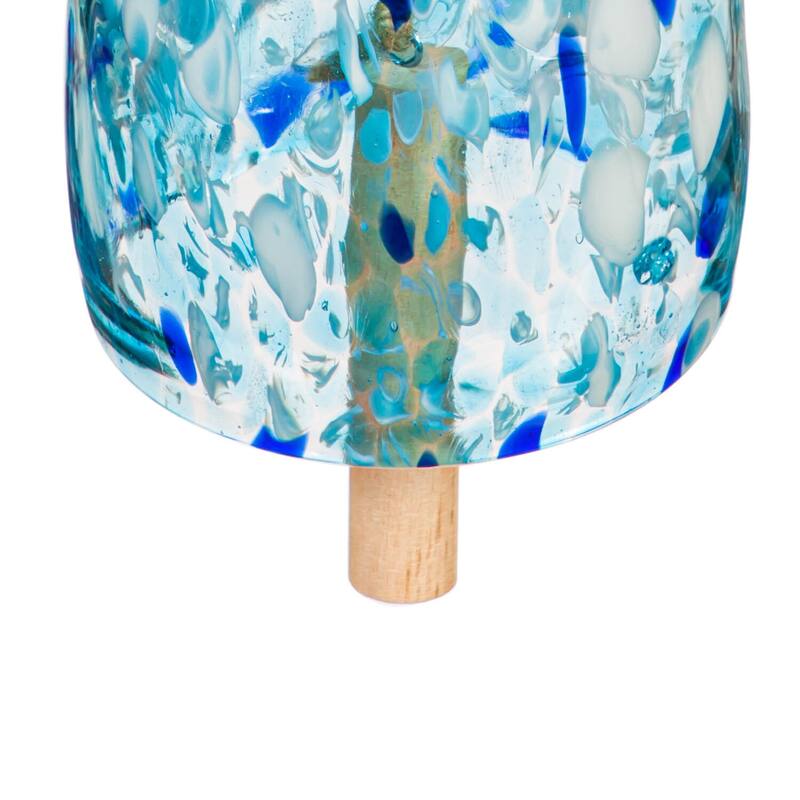 Art Glass Speckle Light Blue Bell Chime