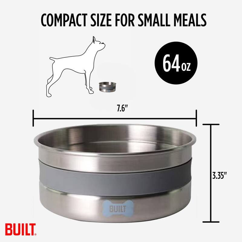 Built Stainless Steel Dog Bowl - 64 Oz