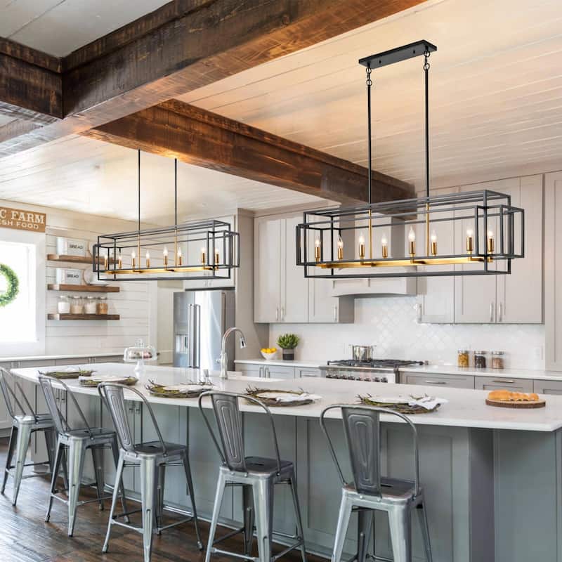 8 - Light Linear Chandeliers Kitchen Island Pendant Light