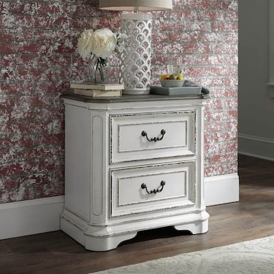 Magnolia Manor 2-Drawer Oak Night Stand for Bedroom - 2 Finish Options