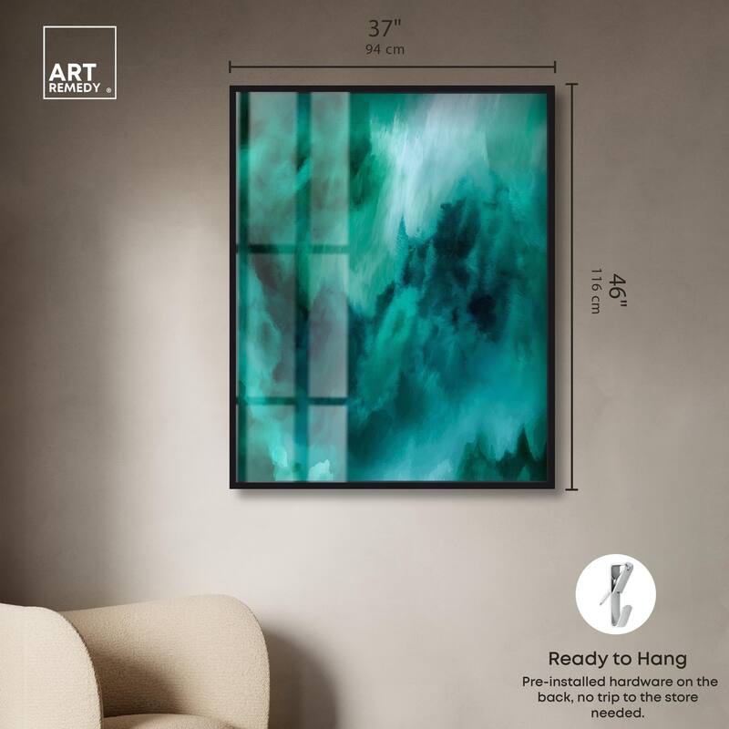 Textured Teal I Shadowbox by Art Remedy