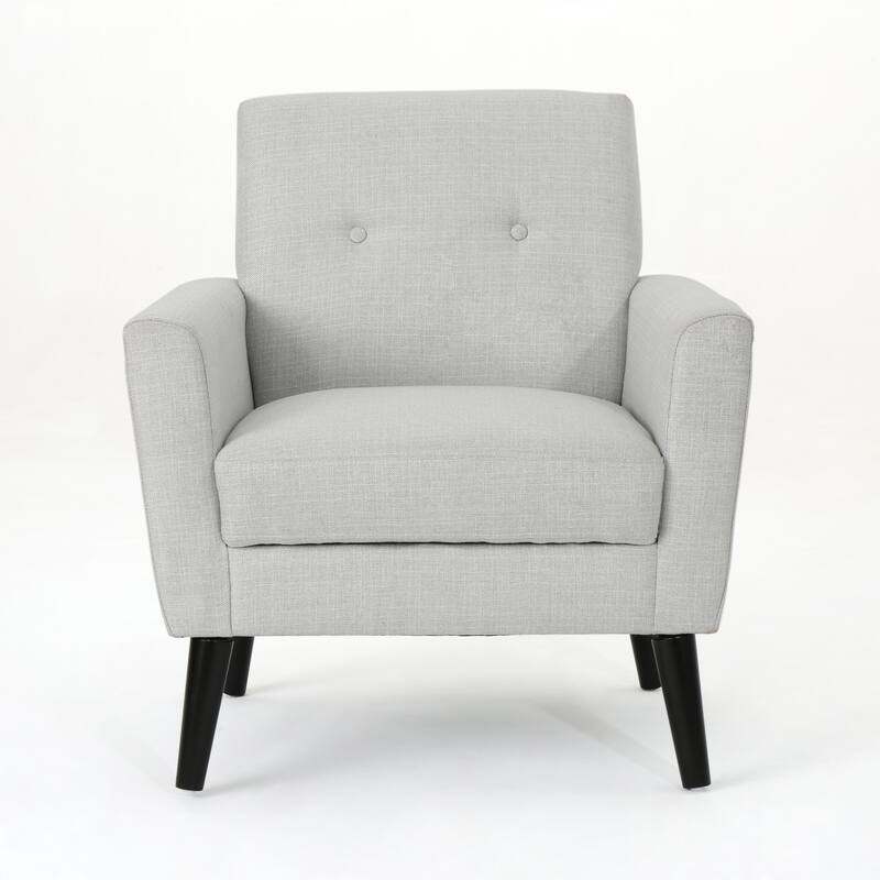 Roomfitters Modern Upholstered Club Chair with Cushioned Seat, Button-Tufted Back and Tapered Legs for Living Spaces