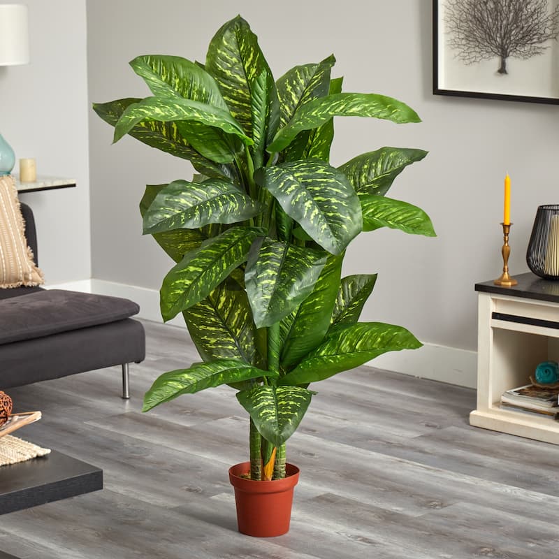 Dieffenbachia Silk Plant 5ft - Real Touch Artificial Plant Indoor Decor - 5ft.