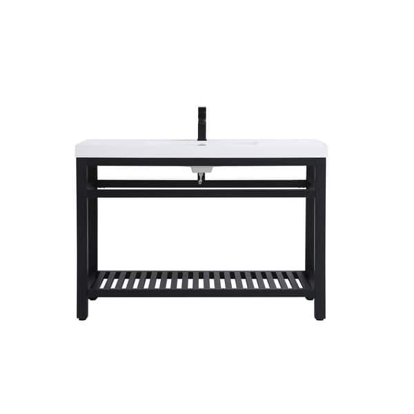 slide 2 of 4, Elegant Lighting VF14048 Raya 48" Specialty Cast Iron Console Bathroom Black