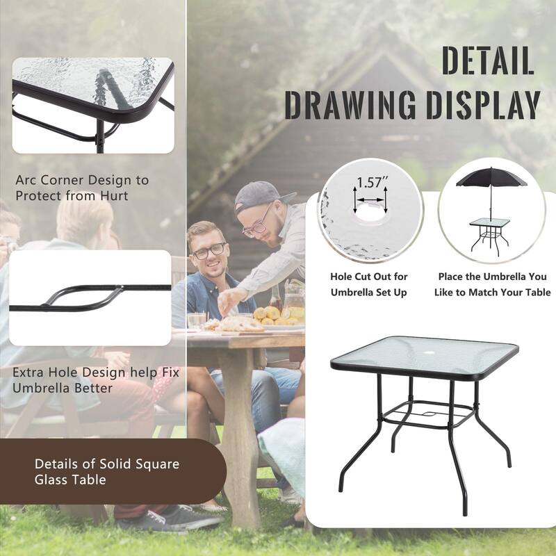 6 Piece Folding Patio Dining Set,Small Metal Outdoor Garden Patio Table
