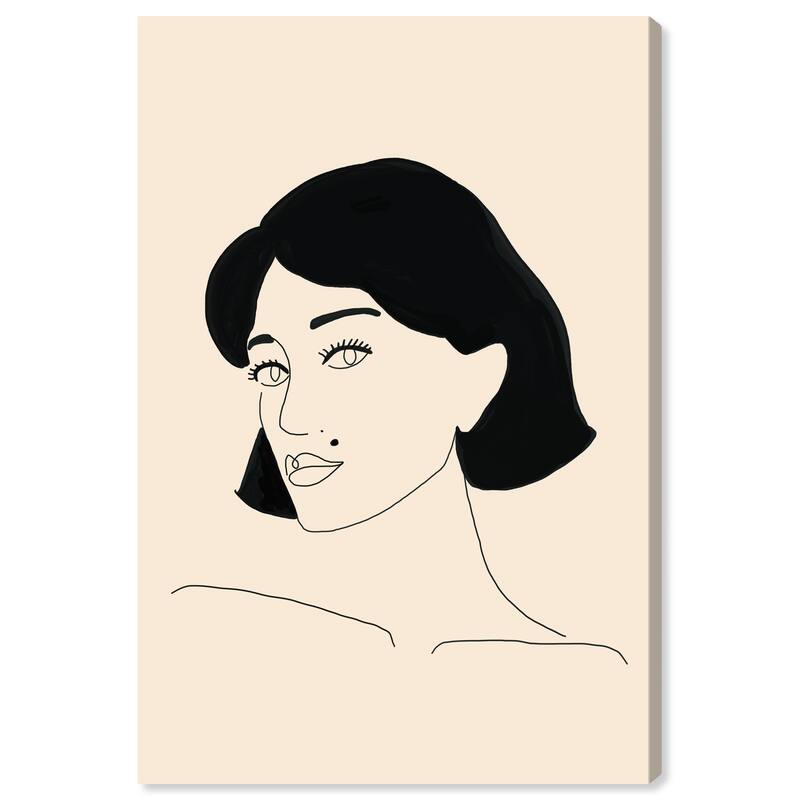 Wynwood Studio Canvas Fashion and Glam Pretty Serious Black and Cream White Modern & Contemporary Wall Art Canvas Print