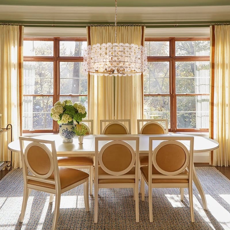 Mid-Century 8-Light Glass Blossom Round Cage Chandelier 25.6 in