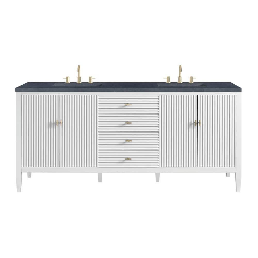 James Martin Vanities 485-V72-3CSP Myrrin 72" Double Basin Wood Vanity