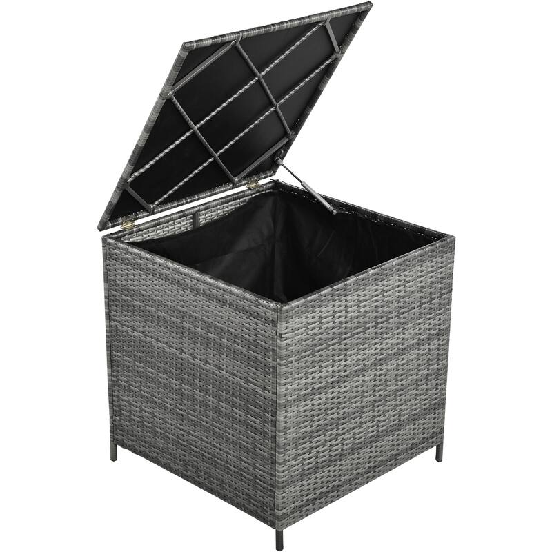 6-Piece All-Weather Outdoor PE Rattan Sofa Set - Patio Wicker Sectional with Storage Box, Removable Covers & Table