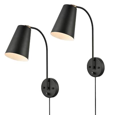 Lanciano Industrial Bedroom Plug-in Wall Lights Swing Arm Wall Lamps Set of 2