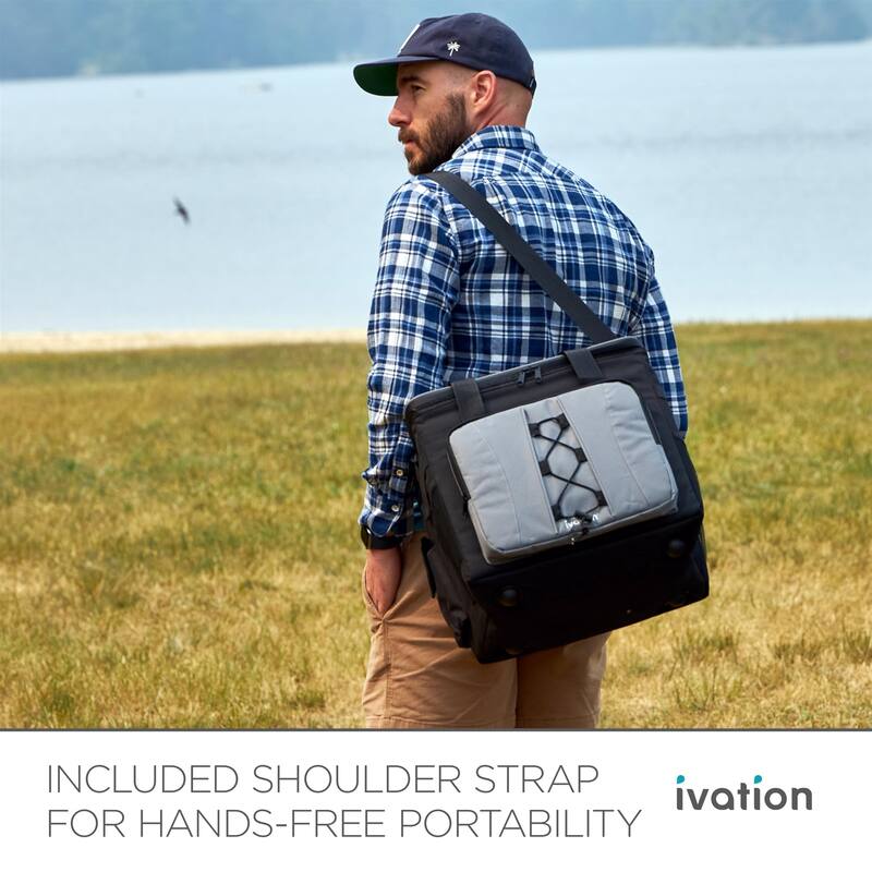 Ivation 18L Portable Thermoelectric Cooler Bag with 12V Power, Shoulder Strap