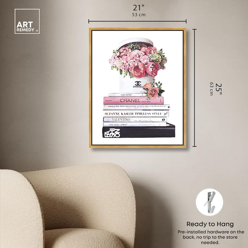 Pretty Roses upon Books Canvas by Art Remedy