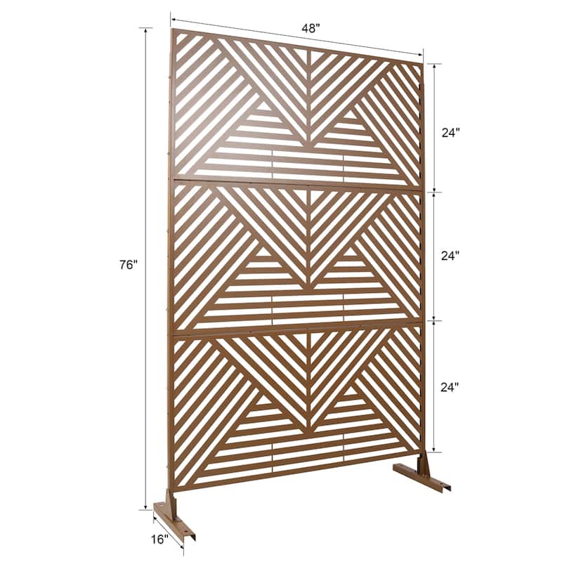 Outdoor & Indoor Freestanding Privacy Screen Privacy Screen 76"H×48"W