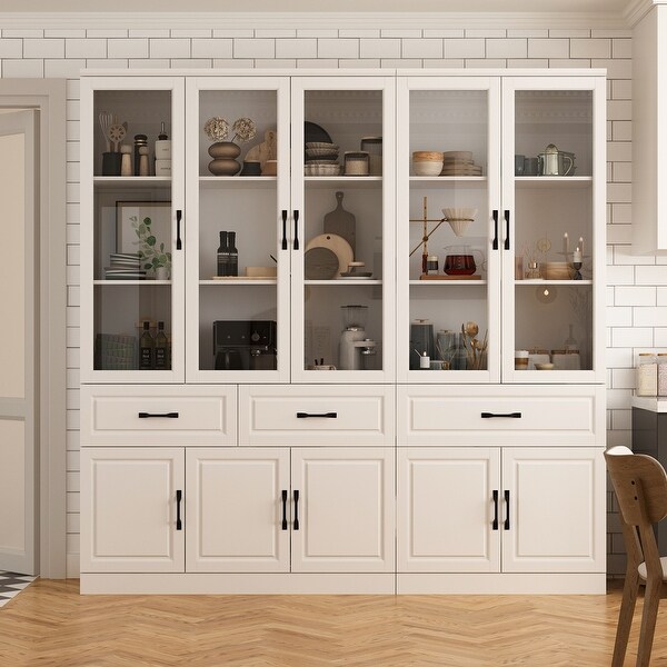 Tall white display cabinet sale