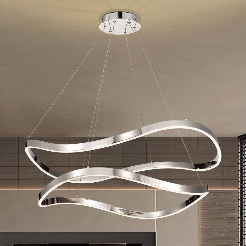 Sylas 36 Inch LED Pendant Polished Nickel Finish - Polished Nickel