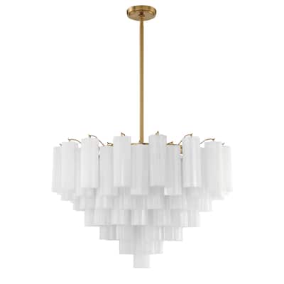 Addis 16 Light Aged Brass Chandelier - 32"W x 21.5"H x 32"D