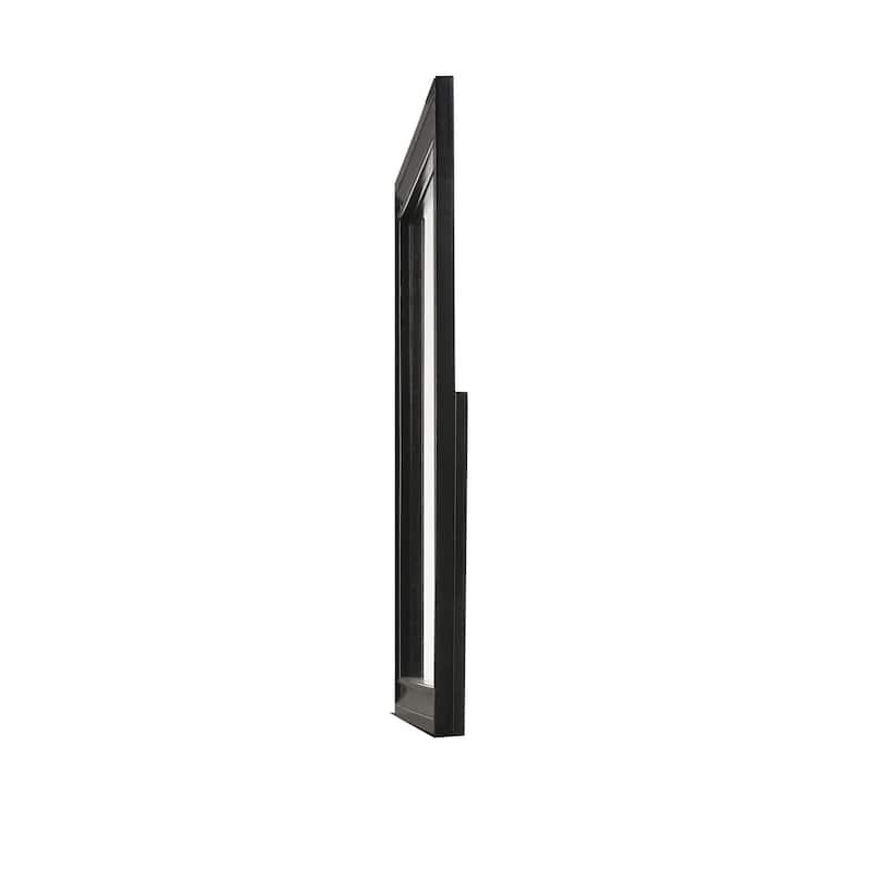 47 Inch Wood Mirror, Landscape Frame, Classic, Black