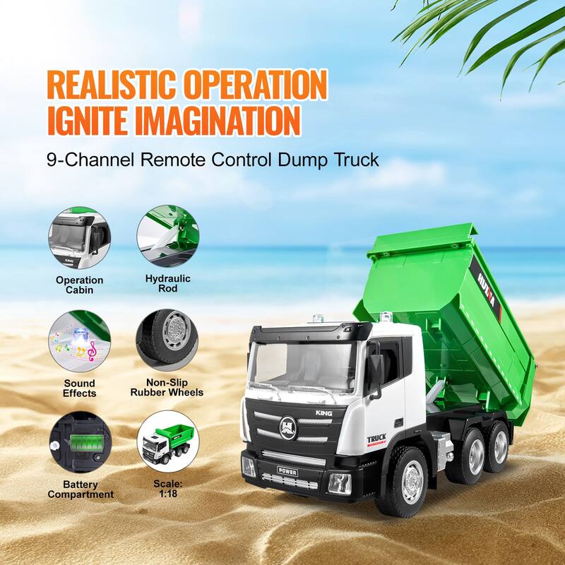 RC Dump Truck Toy for Toddlers Kids Boys and Girls Age 8+