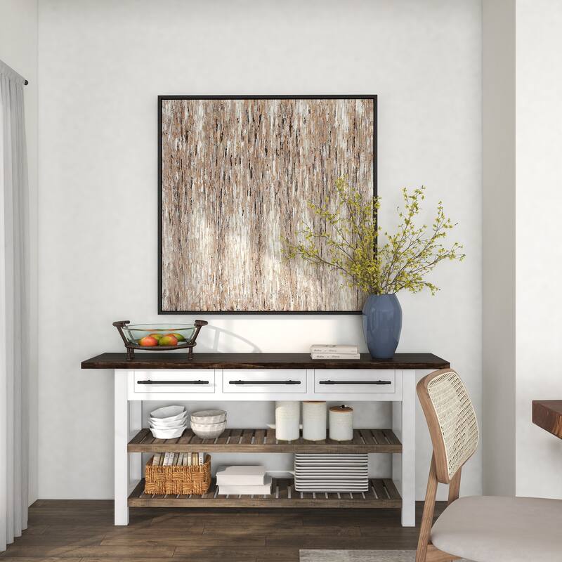 Clear Tempered Glass Kitchen Serving Bowl with Brown Metal Base