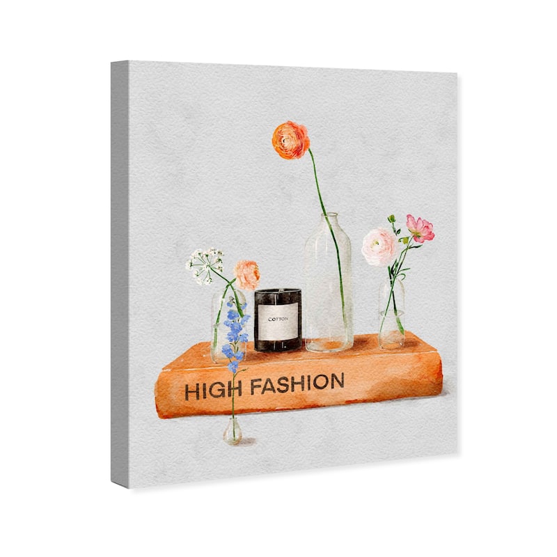Wynwood Studio Fashion and Glam High Fashion and Flowers Orange and Farmhouse Wall Art Canvas Print