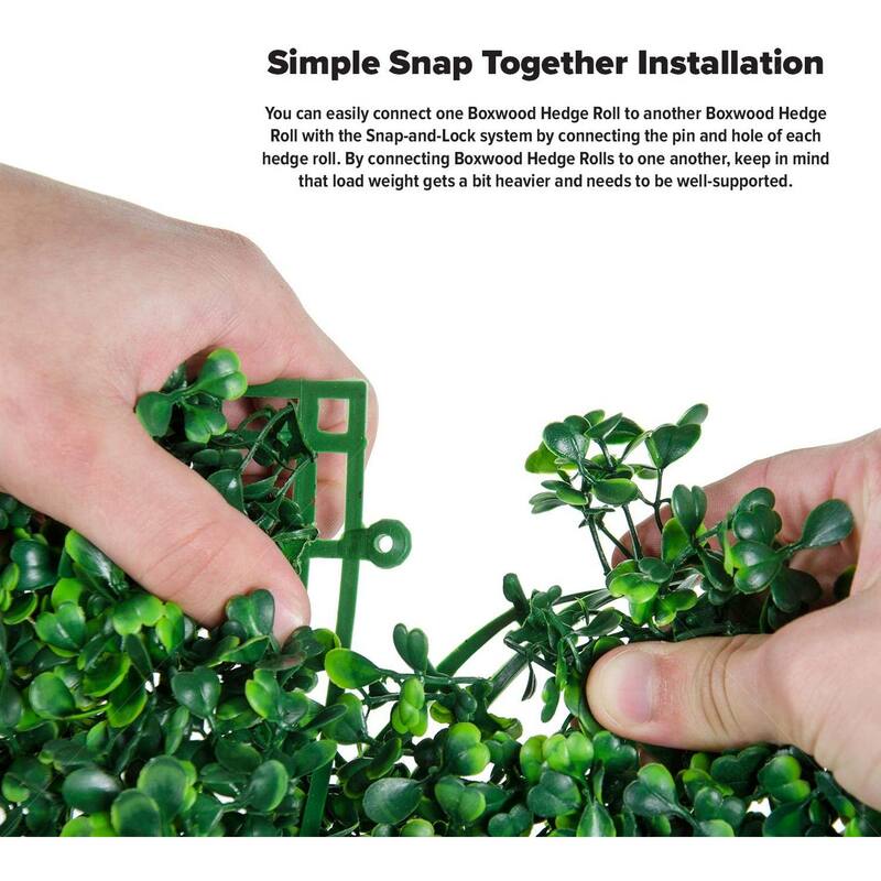 40 in x 120 in Artificial Boxwood Roll Panels for Outdoor Use - 1 Roll