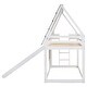 preview thumbnail 14 of 17, Twin Over Twin Wood House Bunk Bed with Roof, Ladder and Slide