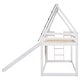 preview thumbnail 14 of 12, Wood Twin Size House Bunk Bed with Roof, Ladder and Slide