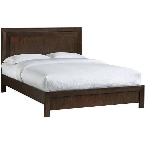slide 1 of 1, Blake California King Platform Bed, Panel Headboard, Dark Brown Mahogany