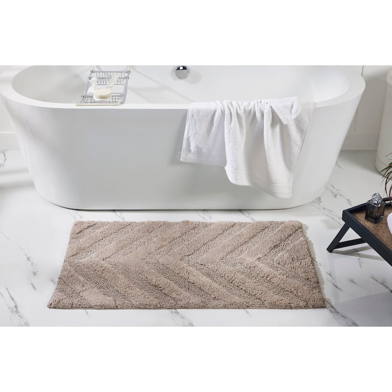 Better Trends Bathroom Rug 100% Cotton Tufted Water Absorbent Bath Rug for Shower, Sink Bath Mats Machine Wash Hugo Collection