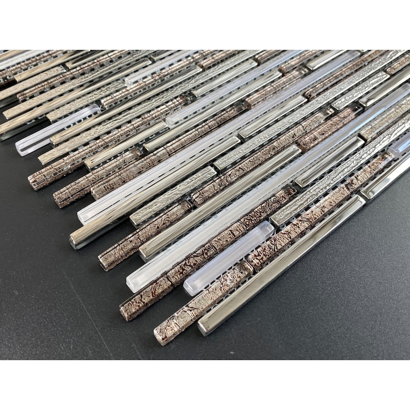 Glass Linear Wall Mosaic Tiles