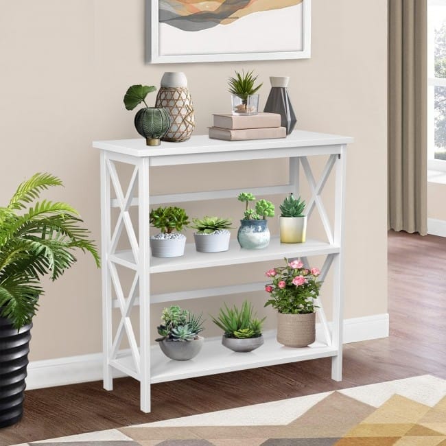 3-Tier Wooden Open Shelf Bookcase - 31" x 12.5" x34" (L x W x H)
