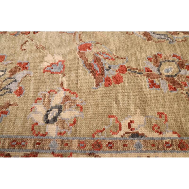 ECARPETGALLERY Hand-knotted Modern Oushak Olive Wool Rug - 5'2 x 7'10